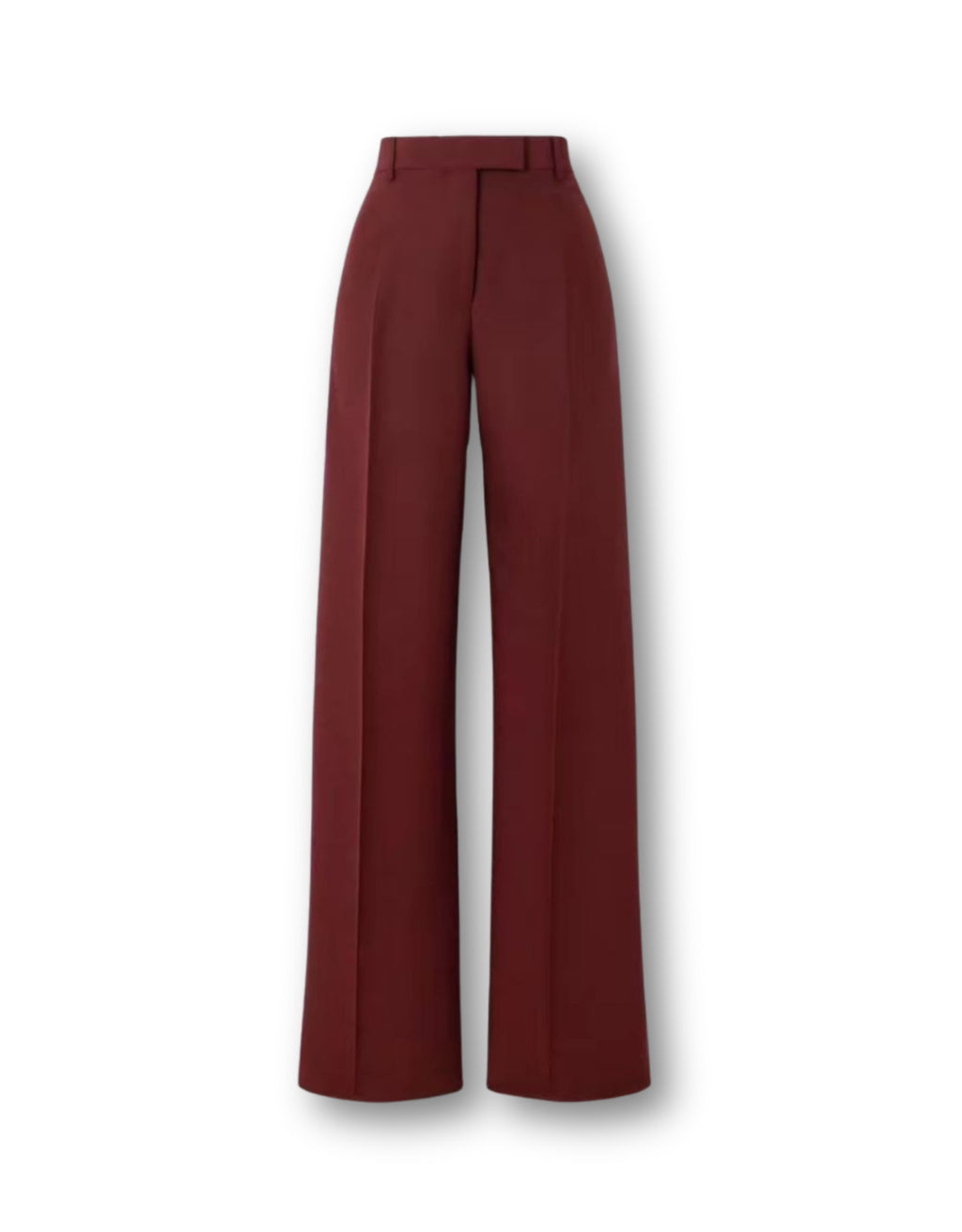 Wide Leg Tailored Trousers - Burgundy