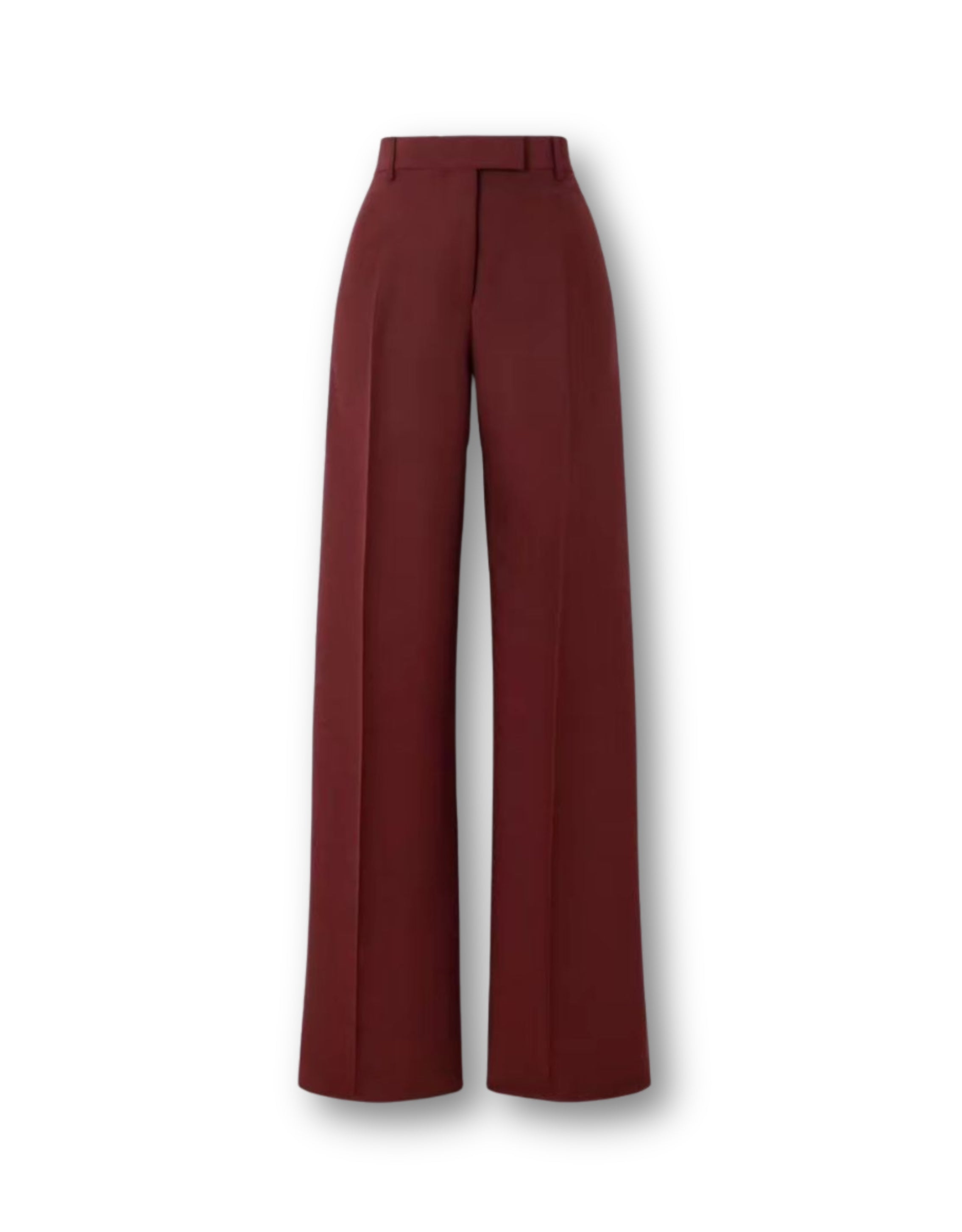 Wide Leg Tailored Trousers - Burgundy